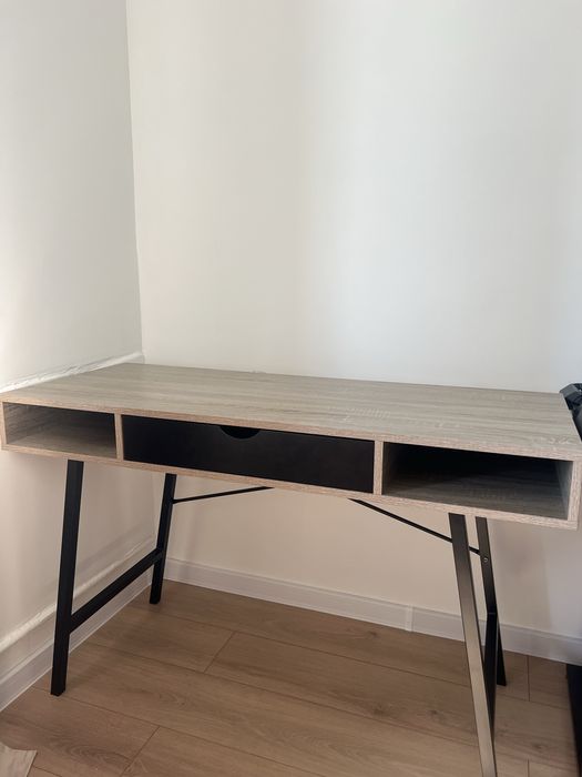 Бюро - 48 х 120, цвят: дъб/черен