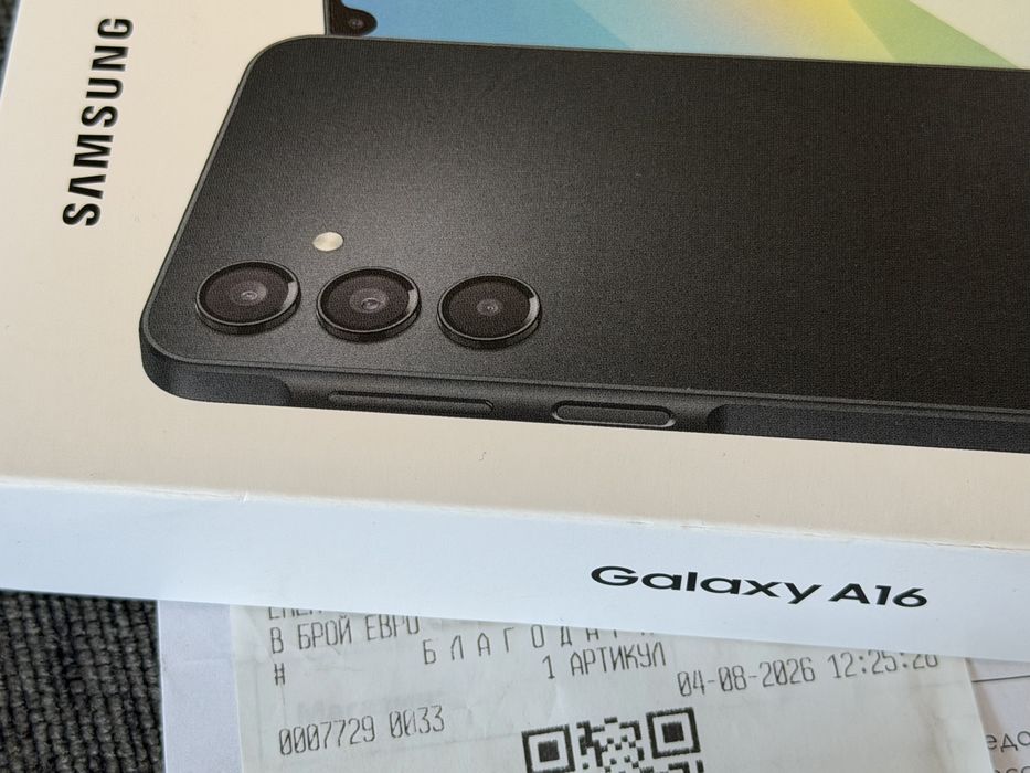 ***ЗАПЕЧАТАН 128GB Samsung A16 Гаранция от Vivacom до 2028год. Black