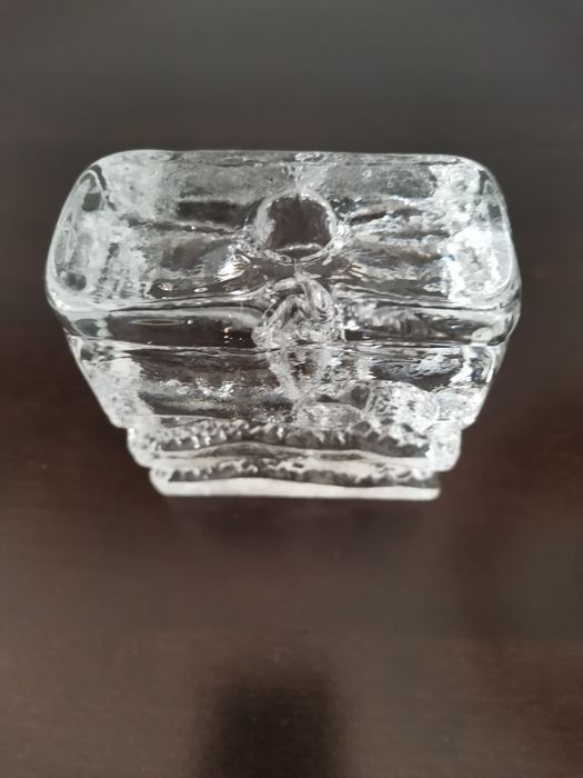 Vază soliflor bloc de cristal paperweight sfesnic Mid Century Walther