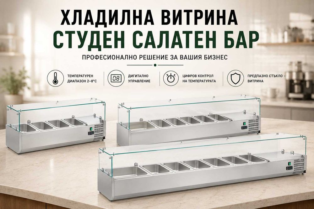 Хладилни витрини - студен салатен бар 3 вида