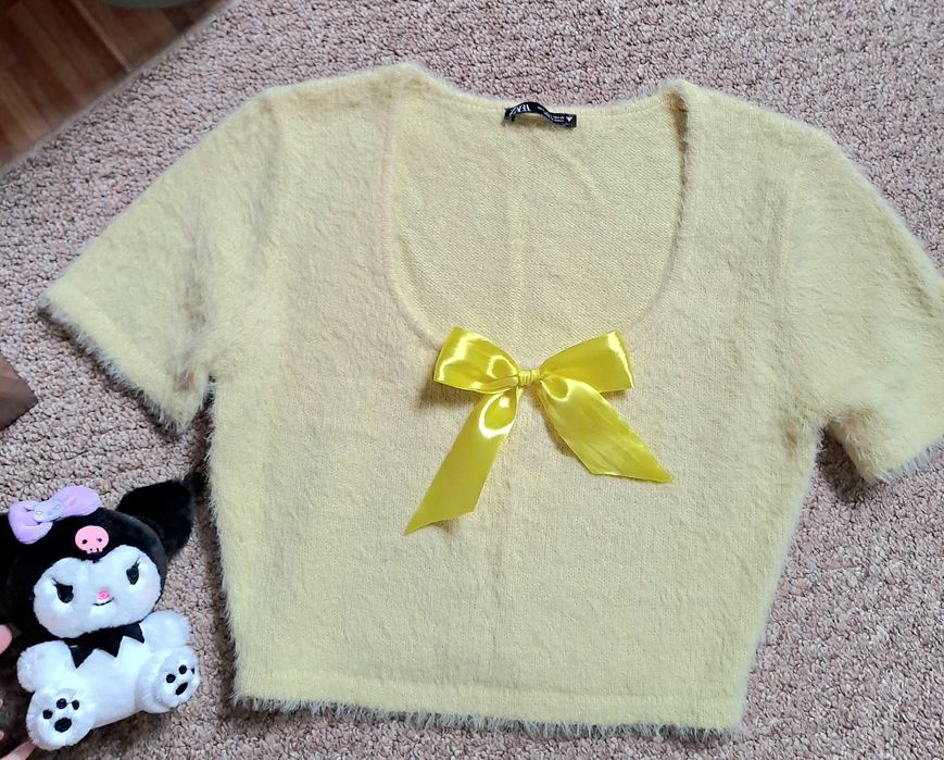 Top pufos zara model fete bluza moale material stil casmir