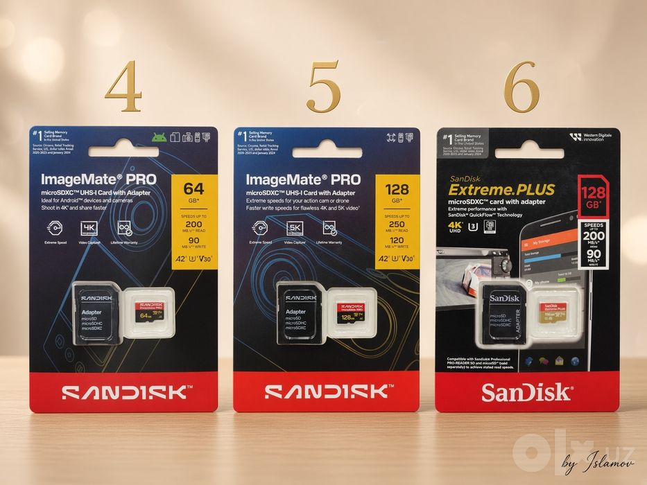 SanDisk Extreme Micro sd Imagemate PRO 4K, U3, V30, A2  250 - 170 MB/s