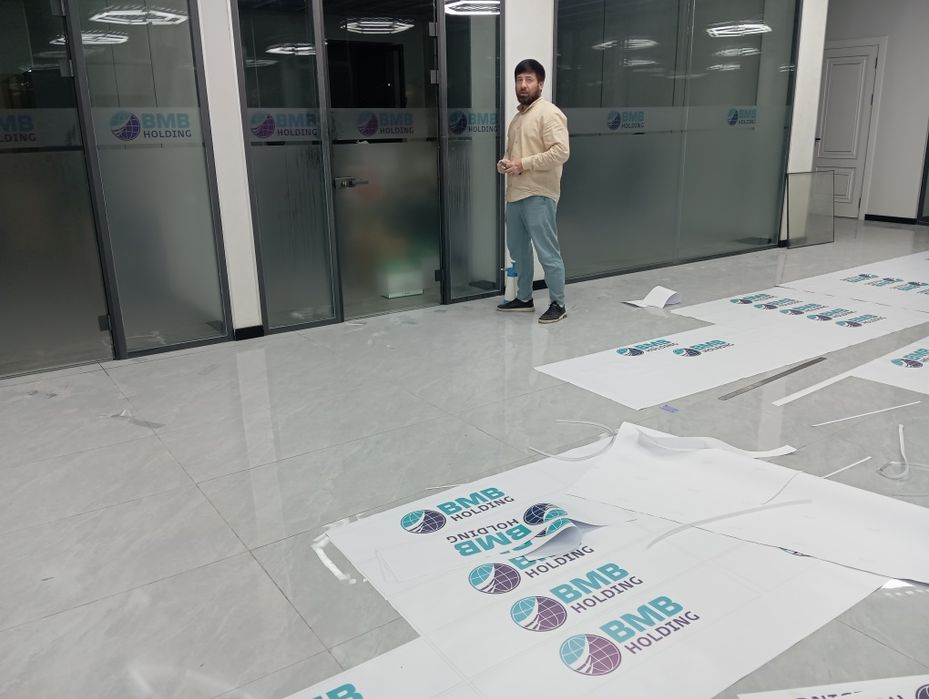 Декоративная пленка матовая туманка для офиса и здание 24/7