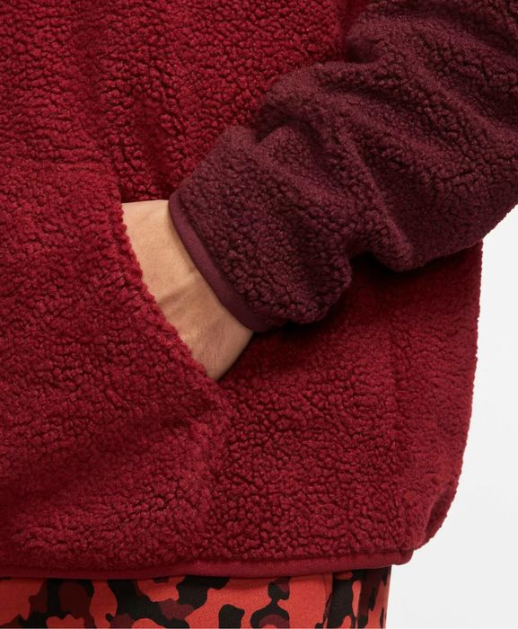 Мъжки суичър Nike Sherpa Night Maroon /Team Red/White - размер S/M