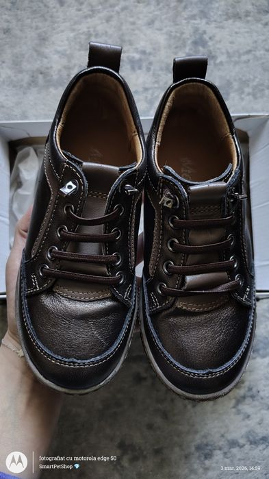 Pantofi casual elegant copii maro auriu Marelbo piele