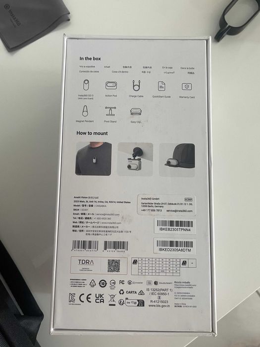Camera video Insta360 GO3, 64GB, Waterproof, Alb