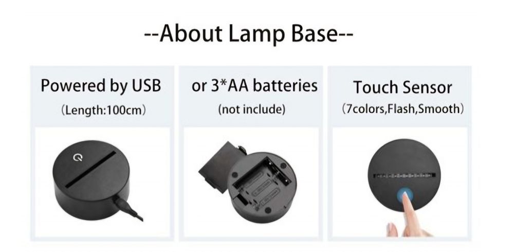 3D аниме нощна лампа