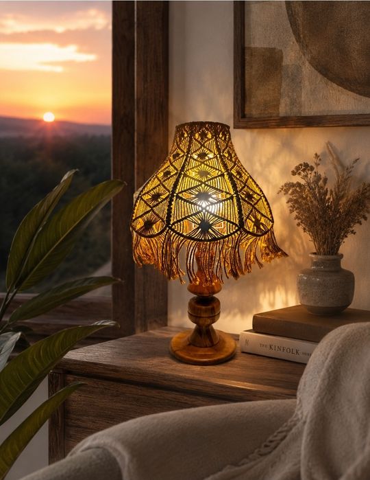 Lampadar cu abajur crosetat