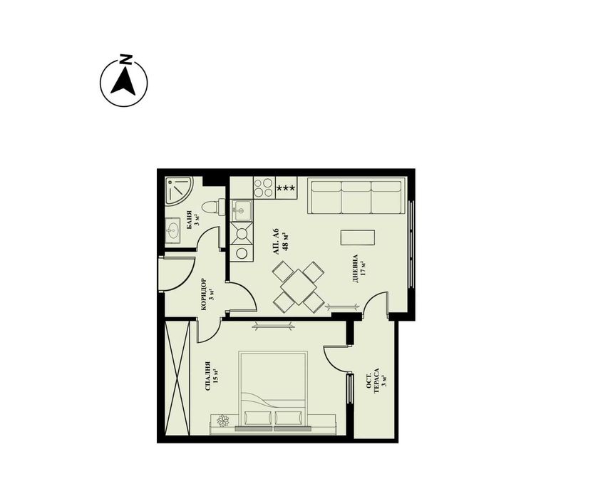 Продава се Двустаен апартамент в София, Люлин 5 - 57 кв.м за 1146 €/кв.м - Снимка #1