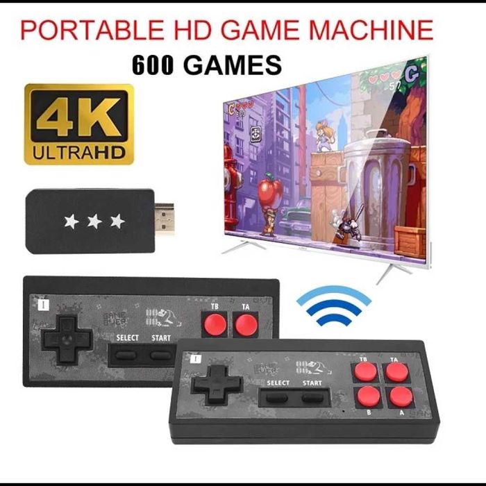 Безжична Ретро Конзола 4К HDMI с 2 Джойстика