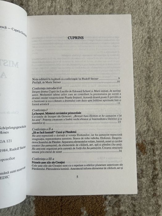 Carte Misterul Biblic al Genezei - Rudolf Steiner (Editura Univers Enciclopedic)