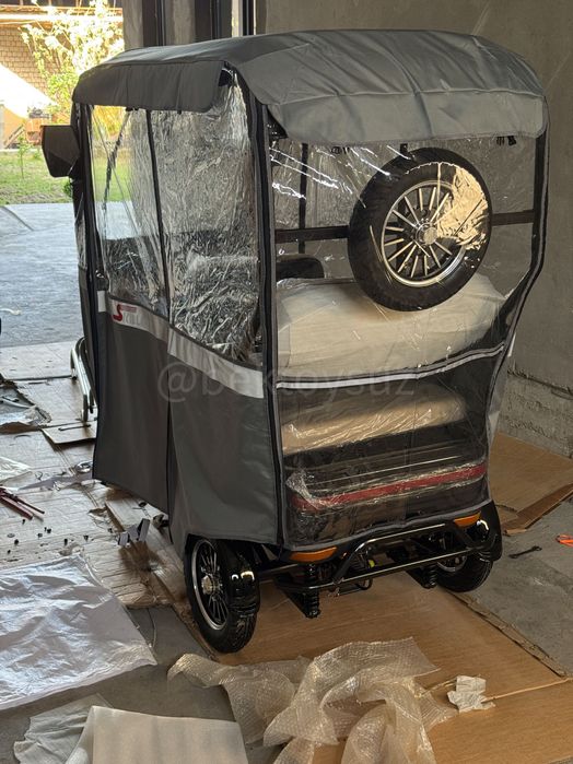 Электрический трицикл Skillmax X9 | рикша с крышей для города и дачи