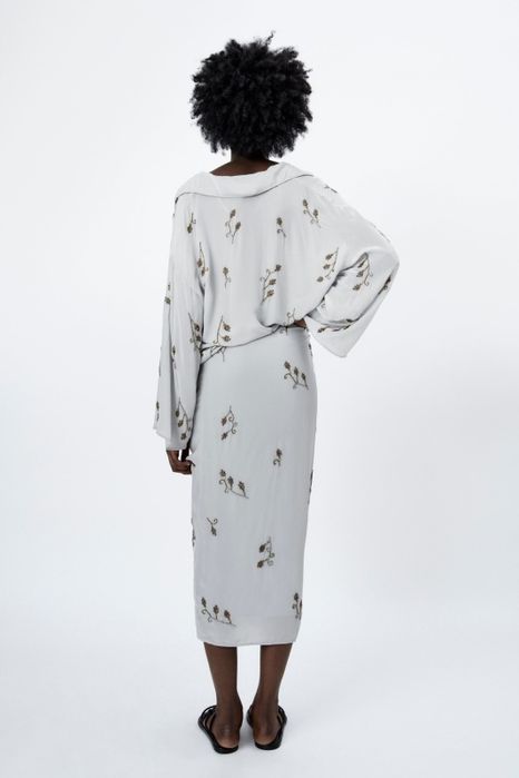 Costum fusta /bluza brodat cu margele Zara limited edition