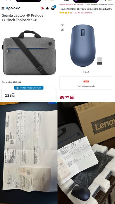 !!! GARANȚIE!!! Lenovo IdeaPad 3 Complet, geantă + mouse + mouse pad