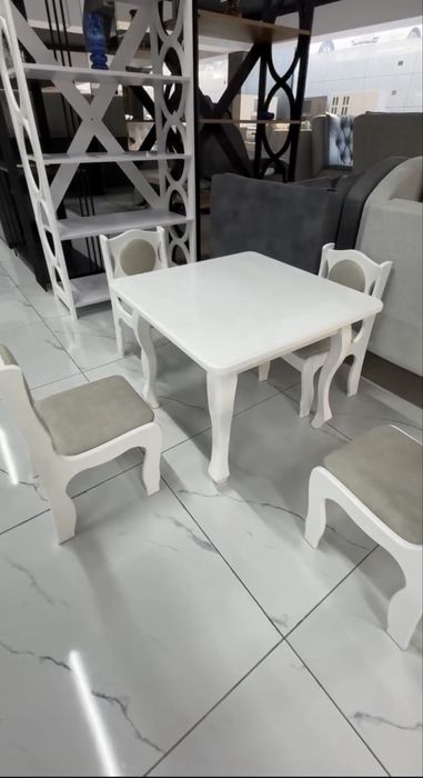 Bolalar uchun stol va stul – sifatli MDF, turli ranglar