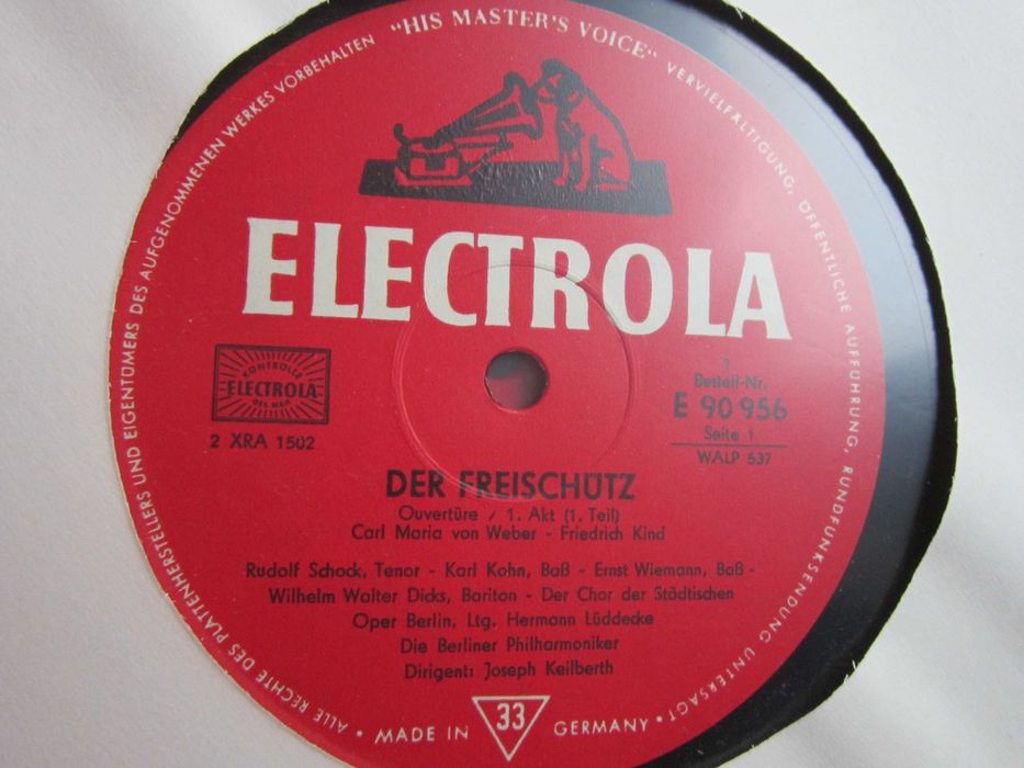 rar vinil Carl Maria von Weber Der Freischutz 3LP Germania 1959