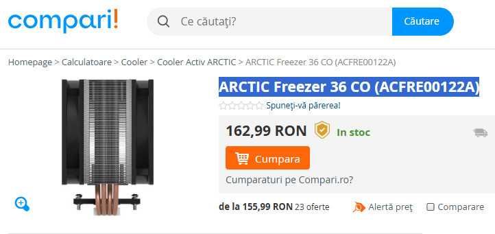 Cooler ARCTIC Freezer 36 CO (ACFRE00122A) Nou