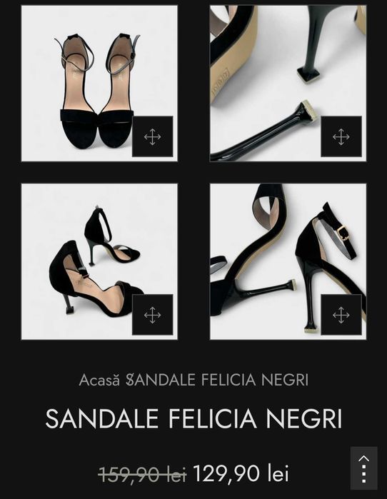 Sandale Felicia, negre / Botinelli