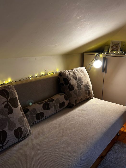 Ъглов диван с ракла и функция сън – ляв/десен, сив