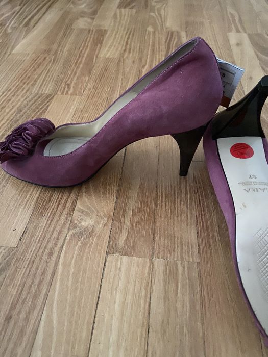 Pantofi toc din piele intoarsa, noi, 37, Zara