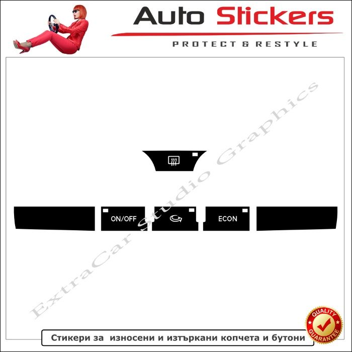 Стикери (Лепенки) за износени и изтъркани копчета и бутони-Audi A6