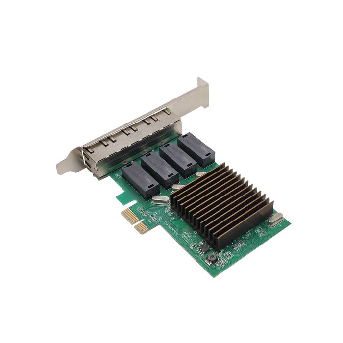 Адаптер сетевой Lan Pci-E 4ХRJ45 RTL8111H-T4 1gb