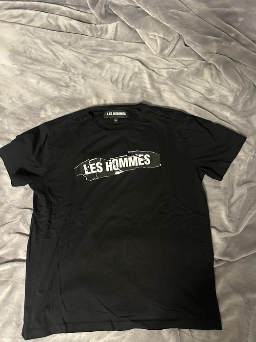 Les hommes мъжка черна тениска