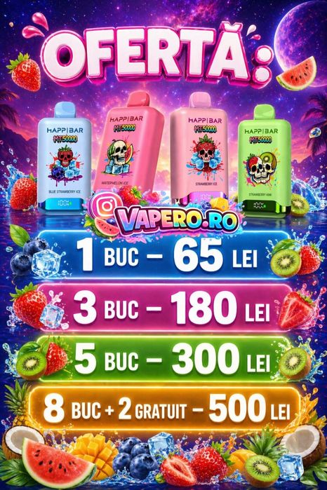 Vape Happ | Bar MT•50K Puffuri Reale