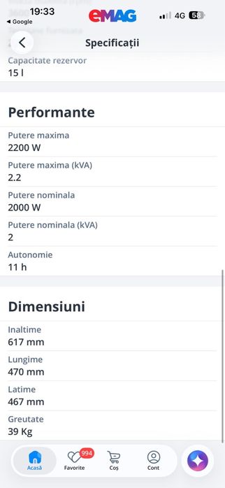 Generator curent 2200 kw