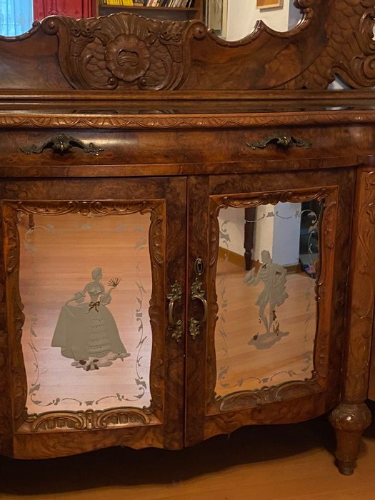 Mobilier servanta “Chipendale”, lemn de nuc, Italia