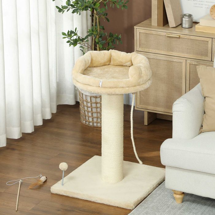 PawHut Дърво за котки с котешко легло, вкл. играчки за котки, 55 см x 55 см x 83 см