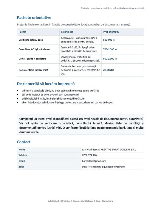Arhitect Deva - verificare teren, consultanță urbanistică, DTAC