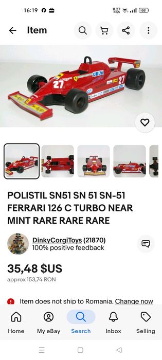 Macheta polistil Ferrari 126C turbo