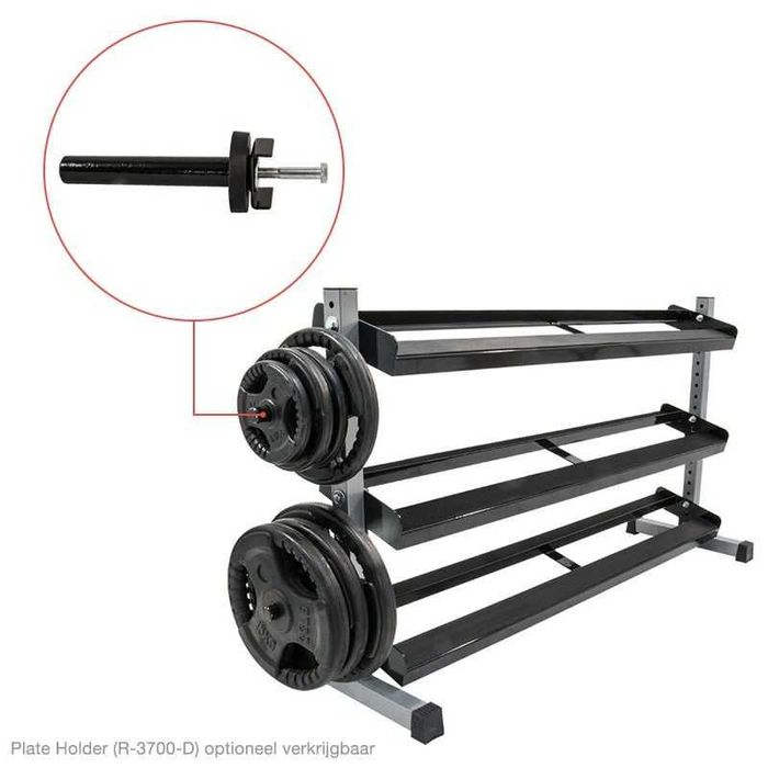 Стойка за Дъмбели 2 нива - 120 см, Поставка за Гири, Стелаж