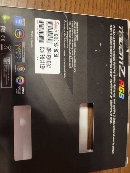 Рам памет G.SKILL Trident Z RGB 8GB (1x8GB) DDR4 3200MHz - уникални!