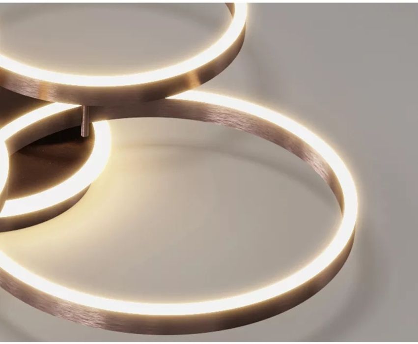 LED невисящи рингове 5бр+основа 140W дистанционно - бял, кафе, златист
