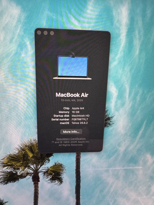 Macbook air 13” M4 Baterie 100%, 256 GB, 16 GB Ram