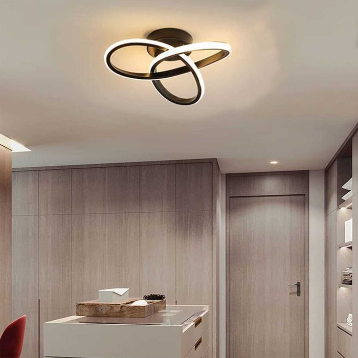 Lampă de tavan LED neagră, 12W reglabilă în 3 culori