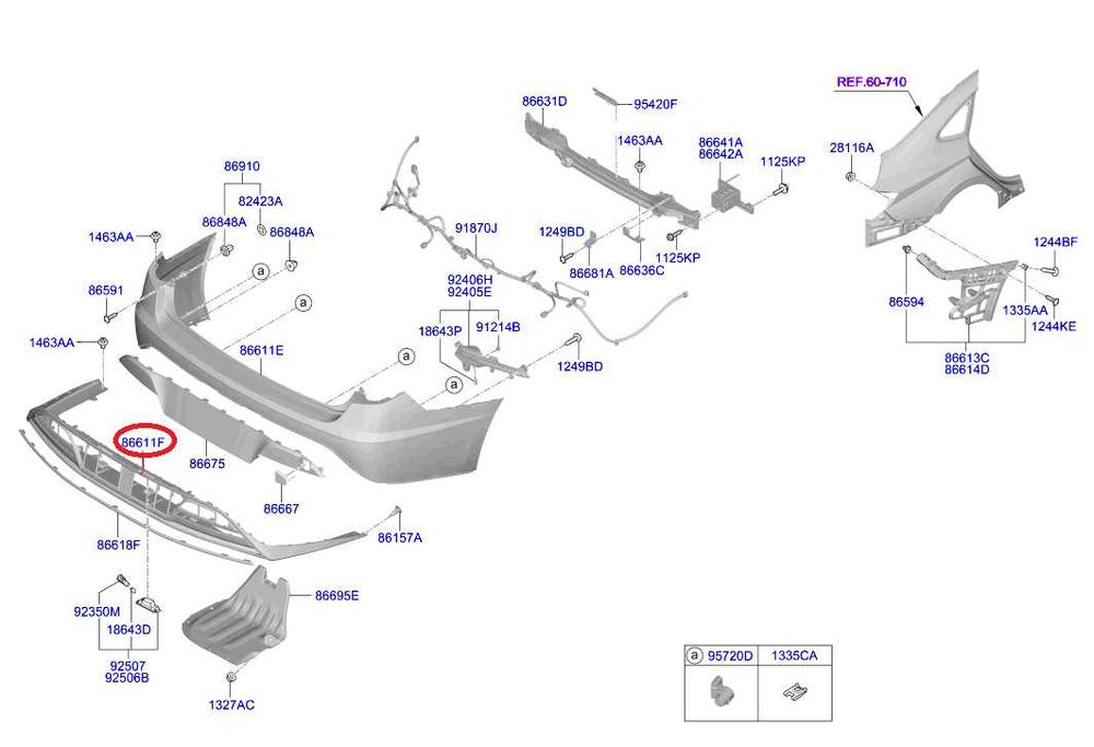 Hyundai/Kia 86612-L1020  Панель заднего бампера