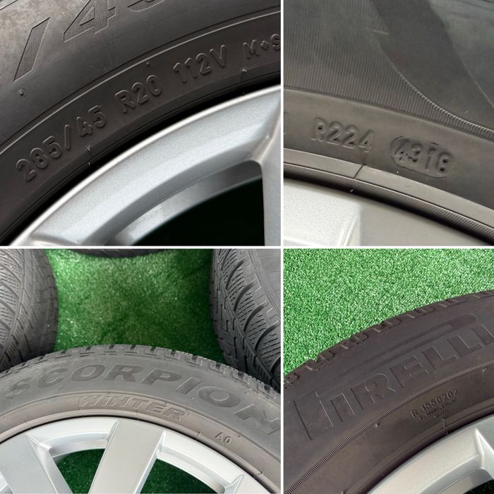 4бр. КАТО НОВИ 20” ОРИГИНАЛНИ Джанти “BRAGA” 5х112 Със Зимни Гуми 285/45R/20 *PIRELLI* за -VW TOUAREG/MERCEDES CLS/AUDI Q7/SQ7/Vag- 9.0Jx20H2, ET33