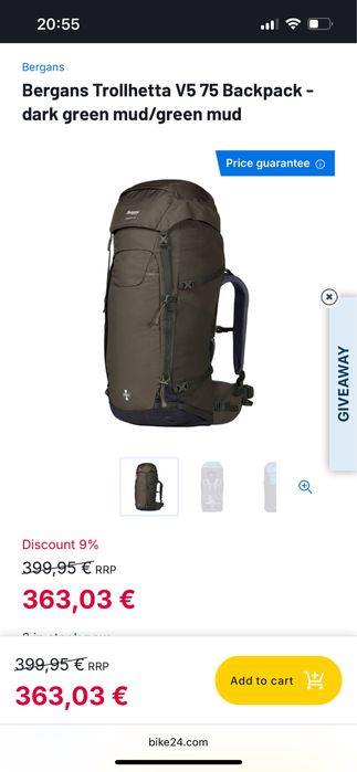 Туристическа раница bergans throttela 75