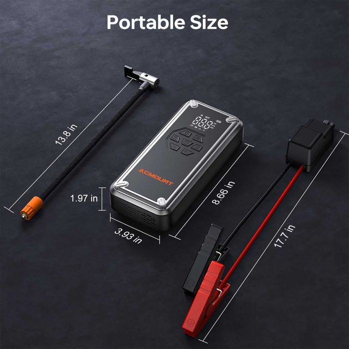 Пусковое устройство с компрессором ACMOUNT 5000A/26800mAh/150PSI