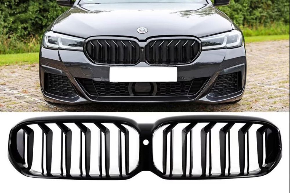 Grile centrale compatibile cu BMW seria 5 G30 G31 Facelift 2021+ negru lucios