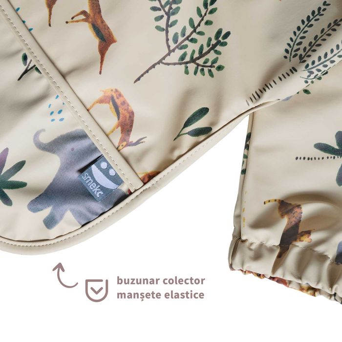 Baveta impermeabila cu maneci lungi pentru copii, Smekc, 6-24 luni