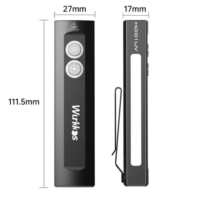 Multifunctionala Wurkkos HD01 UV – incarcare  USB Type-C-set