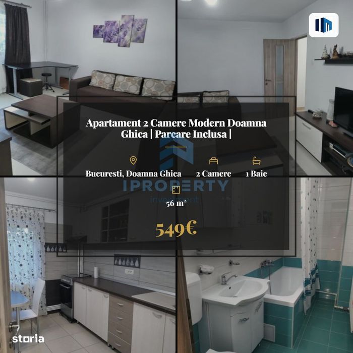 Apartament 2 Camere Modern  Doamna Ghica | Parcare Inclusa |