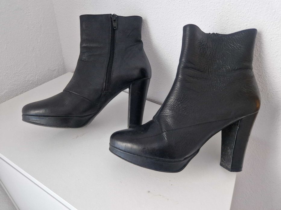 Ghete piele cu platforma