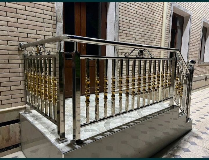 Перила из нержавейки навесы из стекла