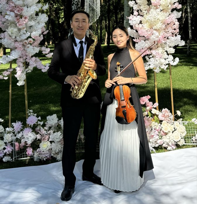 Саксофонист Алматы. Скрипачка и саксофонист