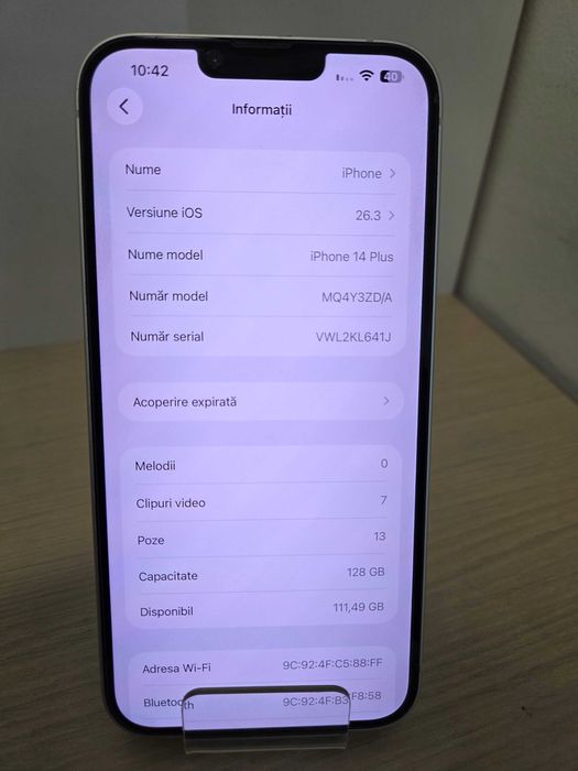 Iphone 14 Plus 5G 128GB (ECA27 b.49800)-Garantie 2 ani!